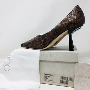 Jimmy Choo Women's Marcela 85 Snake Printed Heel Cuolo Pumps Size US 7 M